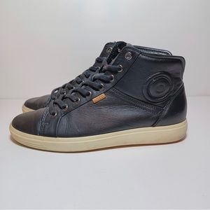 Ecco Soft Black Leather High Top Shoes Danish Design Size 41 (Women 9-9.5)